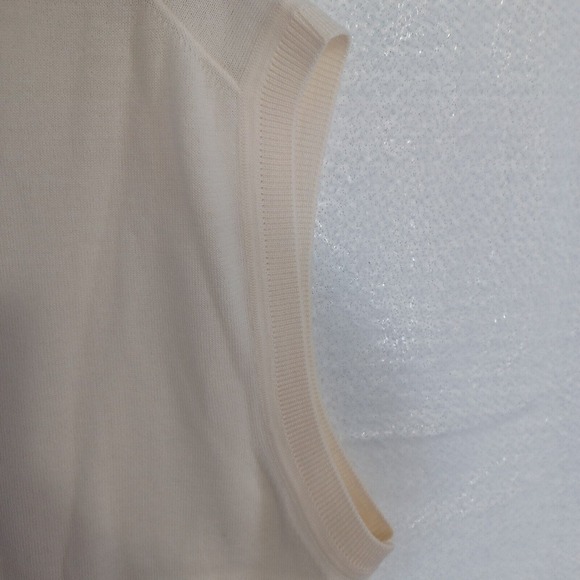 Ben Hogan Men's Large Merino Wool Cream V-neck Sweater Vest Bulldog Golf Italy - Picture 4 of 10